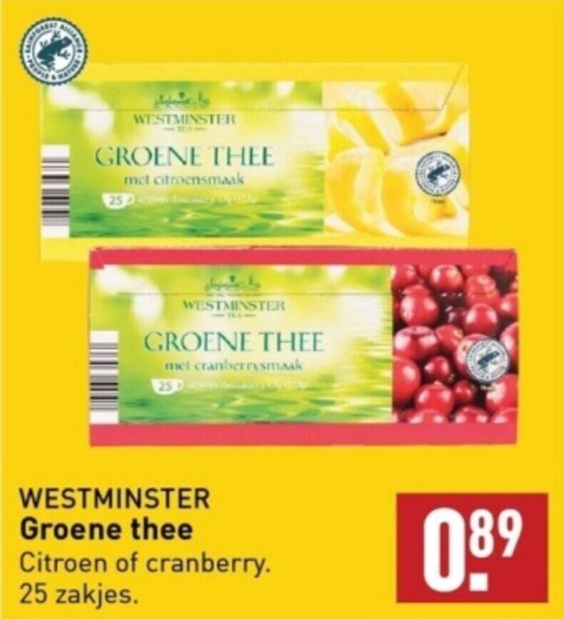 WESTMINSTER Groene Thee Aanbieding Bij ALDI