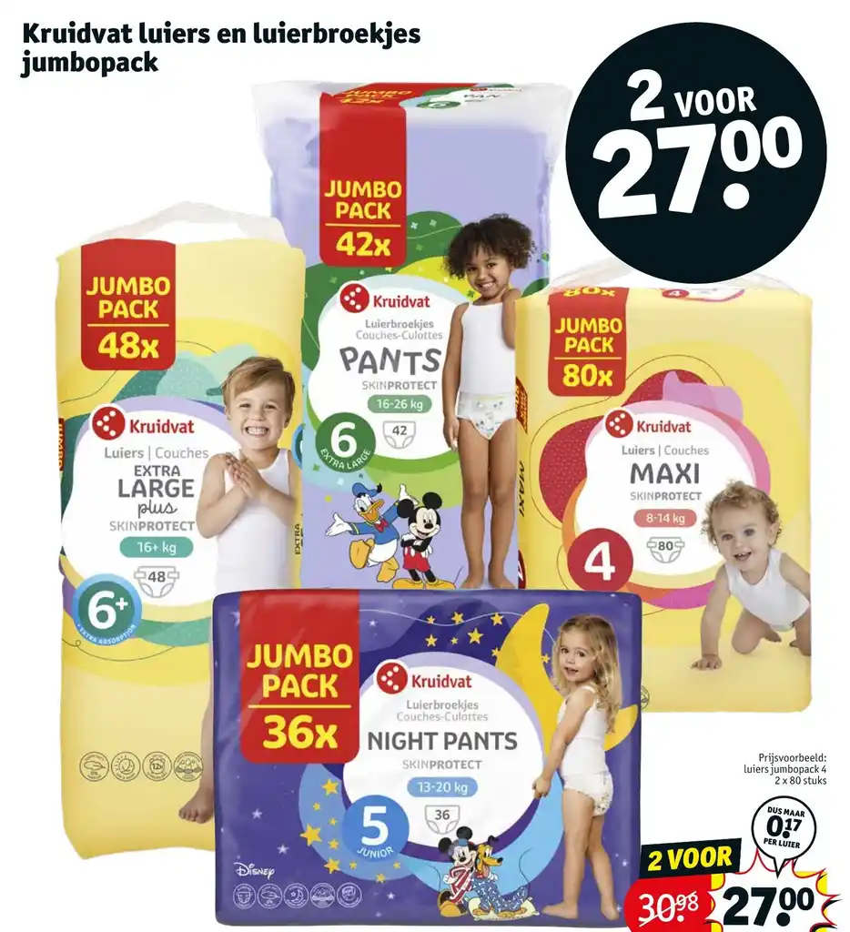 Luiers En Luierbroekjes Jumbopack Aanbieding Bij Kruidvat