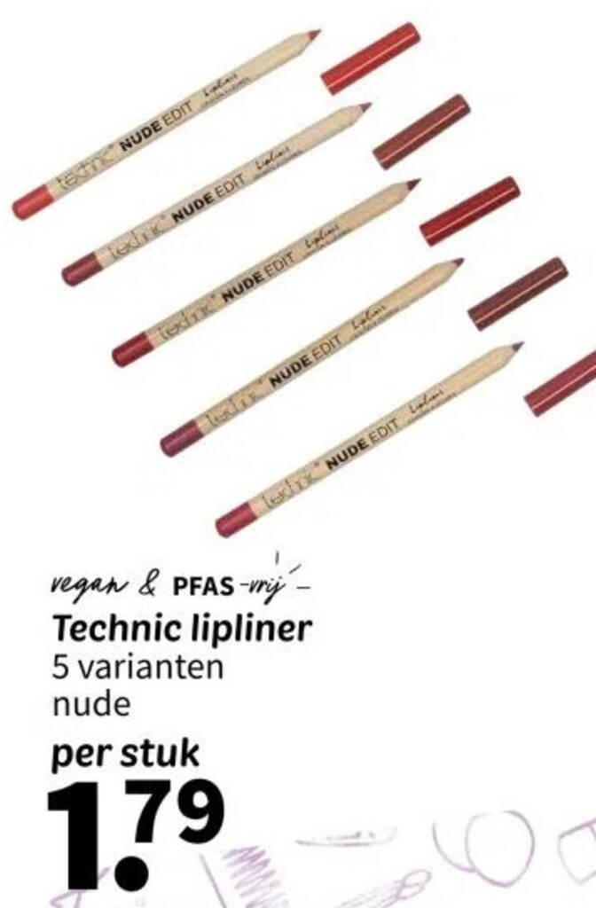 Technic Lipliner Varianten Nude Aanbieding Bij Wibra