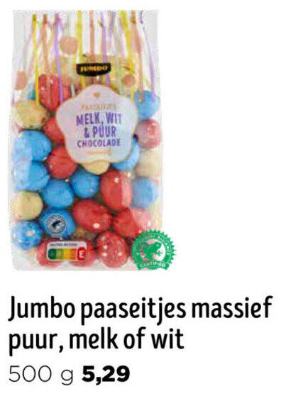 Paaseitjes Massief Puur Melk Of Wit 500 G Aanbieding Bij Jumbo