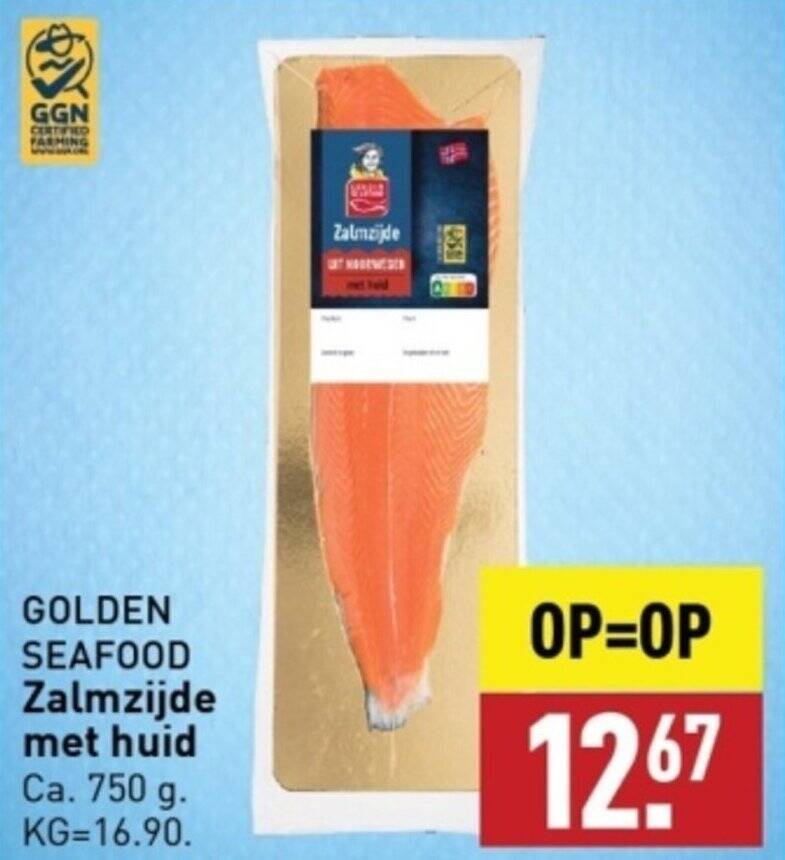 Golden Seafood Zalmzijde Met Huid Aanbieding Bij Aldi