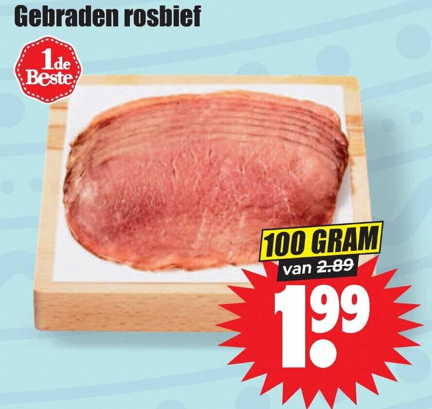 Gebraden Rosbief 100 Gram Aanbieding Bij Dirk