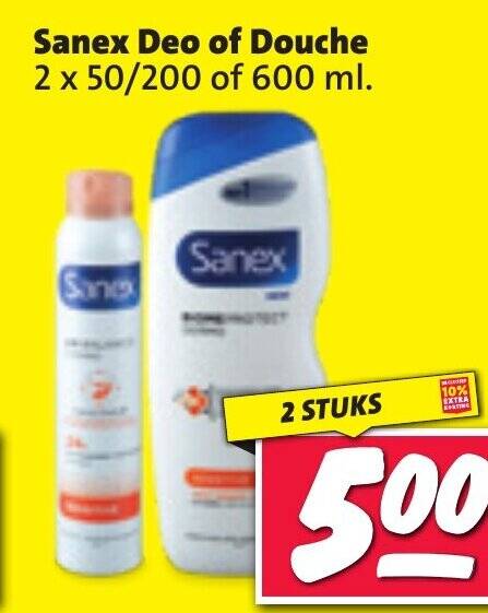 Sanex Deo Of Douche 2 X 50 200 Of 600 Ml Aanbieding Bij Nettorama