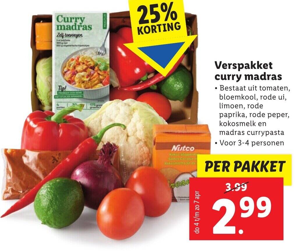 Verspakket Curry Madras Per Pakket Aanbieding Bij Lidl