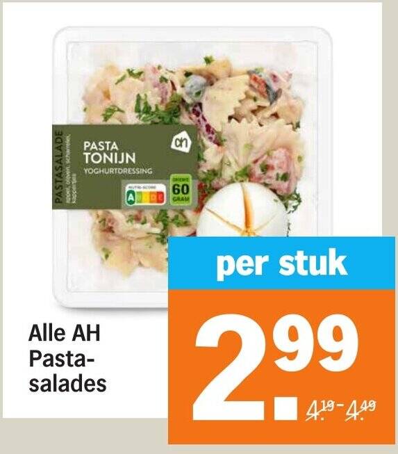 Alle Pasta Salades Per Stuk Aanbieding Bij Albert Heijn