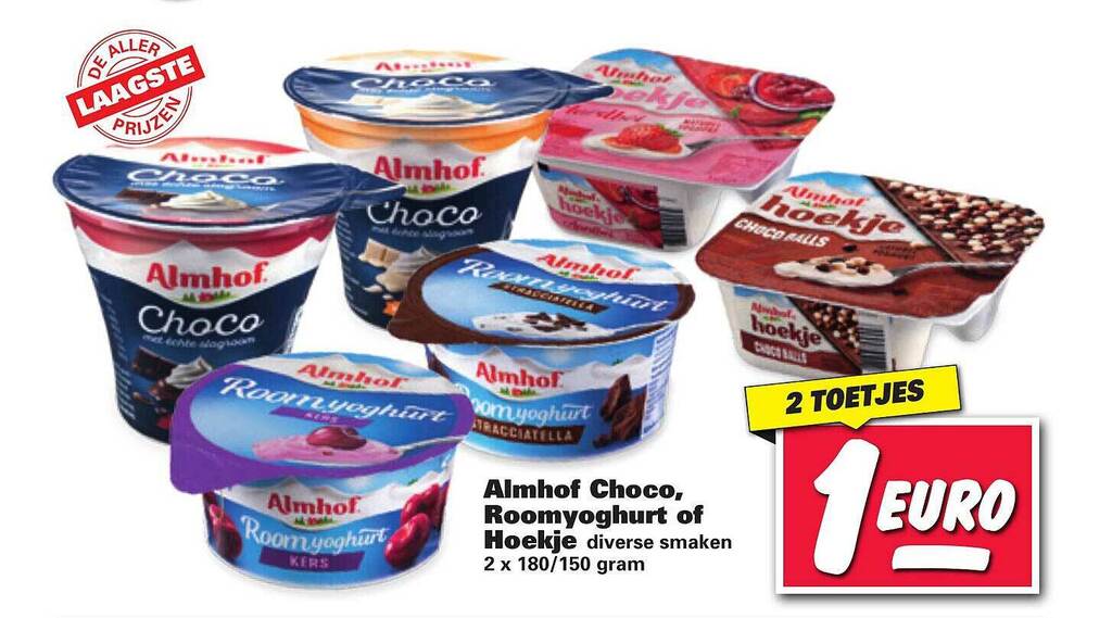 Almhof Choco Roomyoghurt Of Hoekje Aanbieding Bij Nettorama