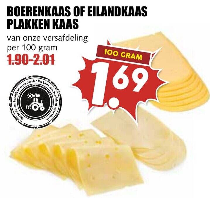 Boerenkaas Of Eilandkaas Plakken Kaas Gram Aanbieding Bij De