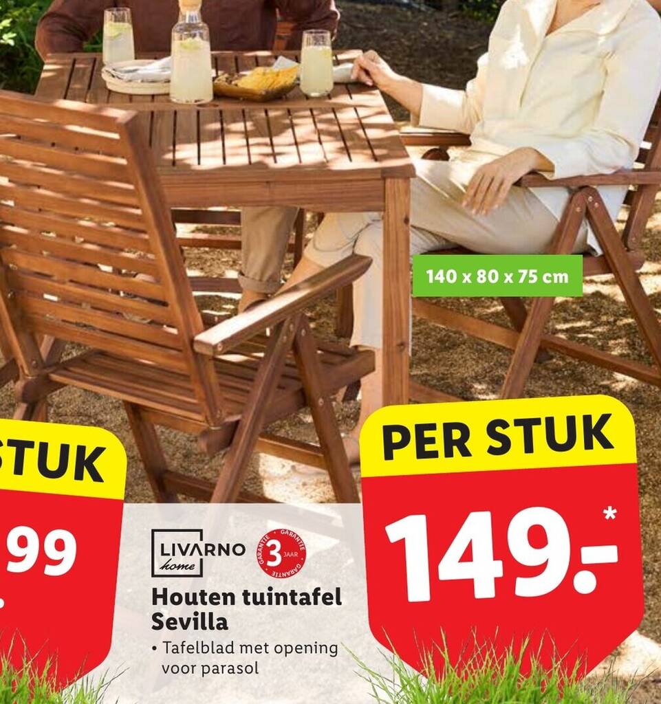 LIVARNO Home Houten Tuintafel Sevilla Aanbieding Bij Lidl