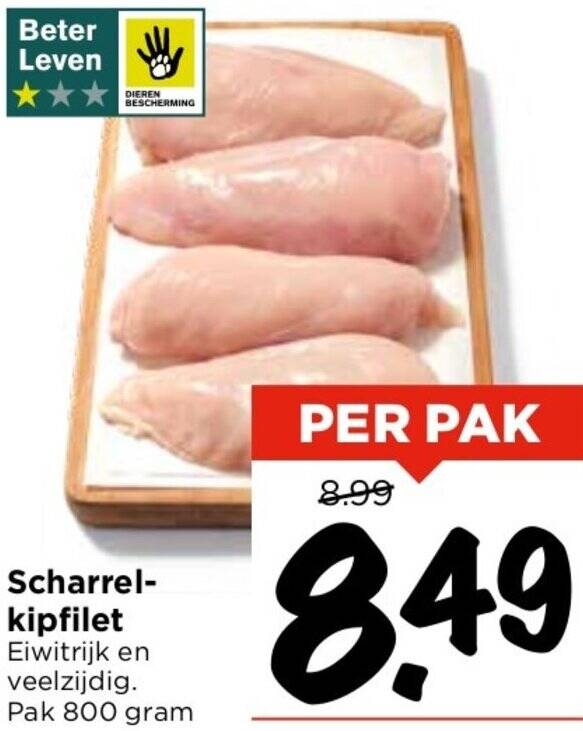 Scharrel Kipfilet 800 Gram Aanbieding Bij Vomar Voordeelmarkt