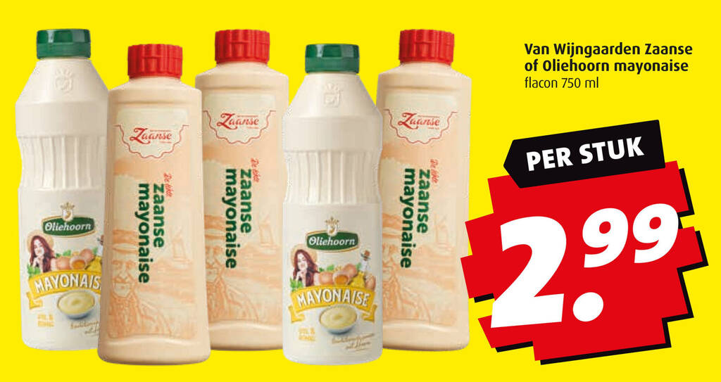 Van Wijngaarden Zaanse Of Oliehoorn Mayonaise 750ml Aanbieding Bij Boni