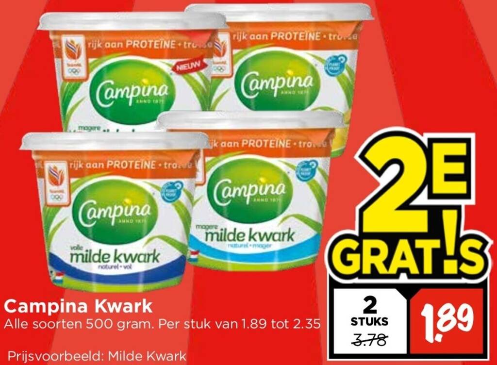 Campina Kwark G Aanbieding Bij Vomar Voordeelmarkt