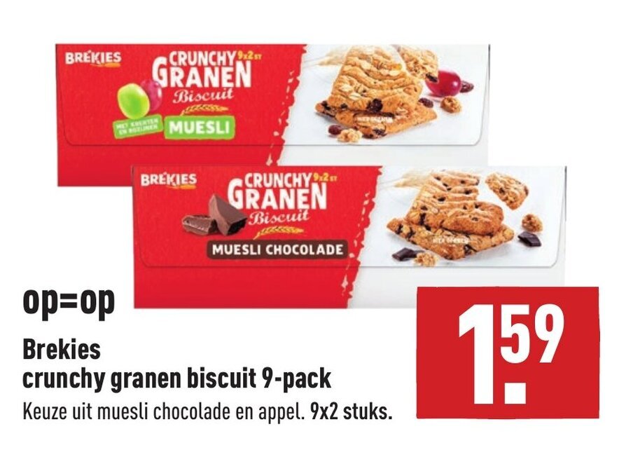 Brekies Crunchy Granen Biscuit 9 Pack Aanbieding Bij ALDI