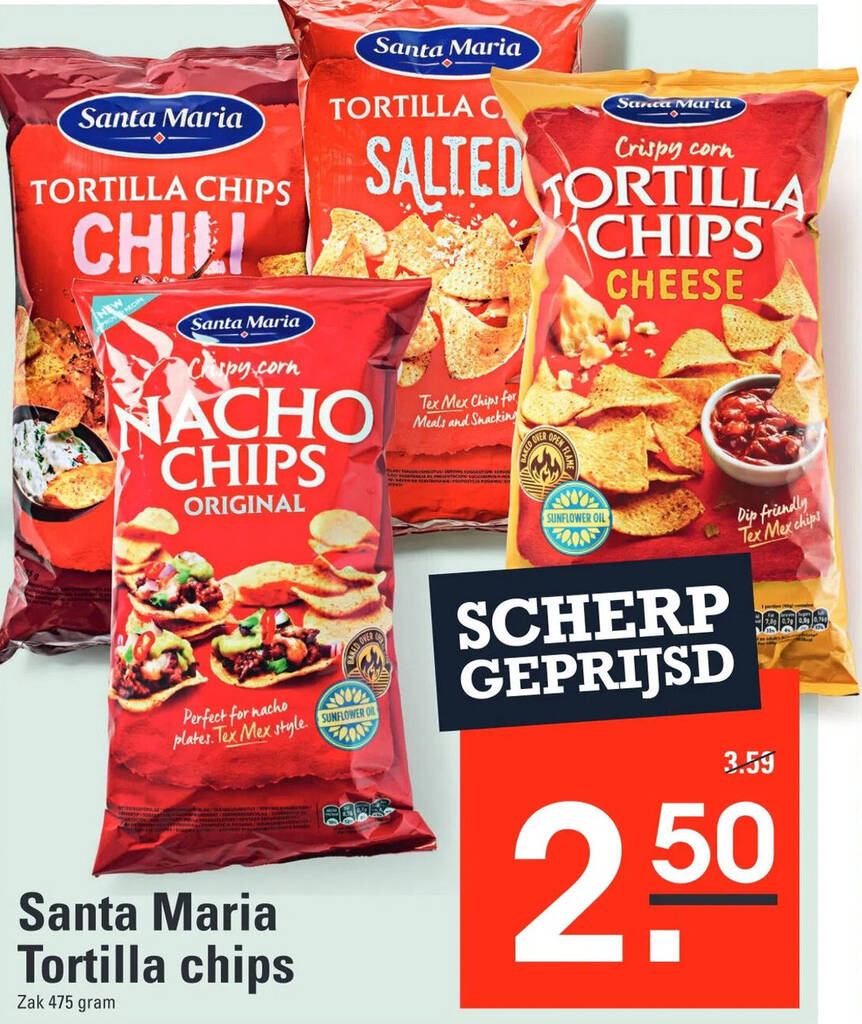 Santa Maria Tortilla Chips 475 Gram Aanbieding Bij Sligro