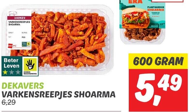 Varkensreepjes Shoarma G Aanbieding Bij Dekamarkt