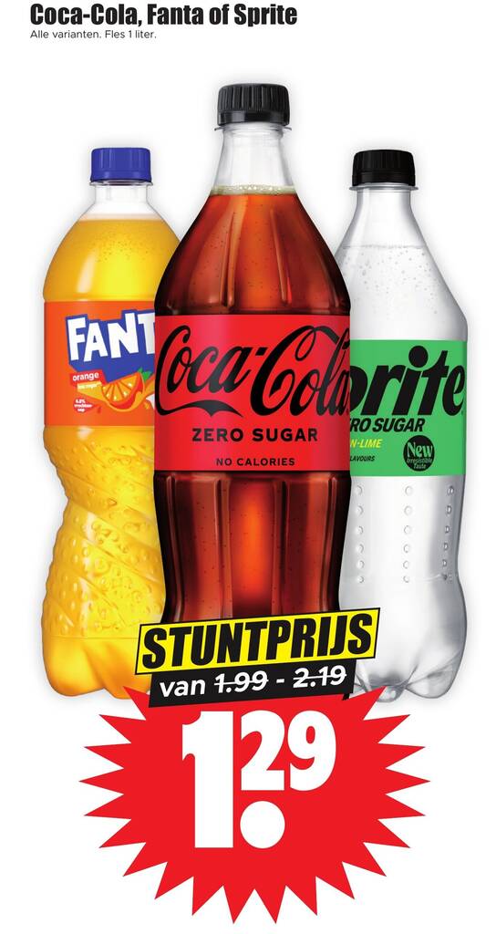 Coca Cola Fanta Of Sprite Liter Aanbieding Bij Dirk