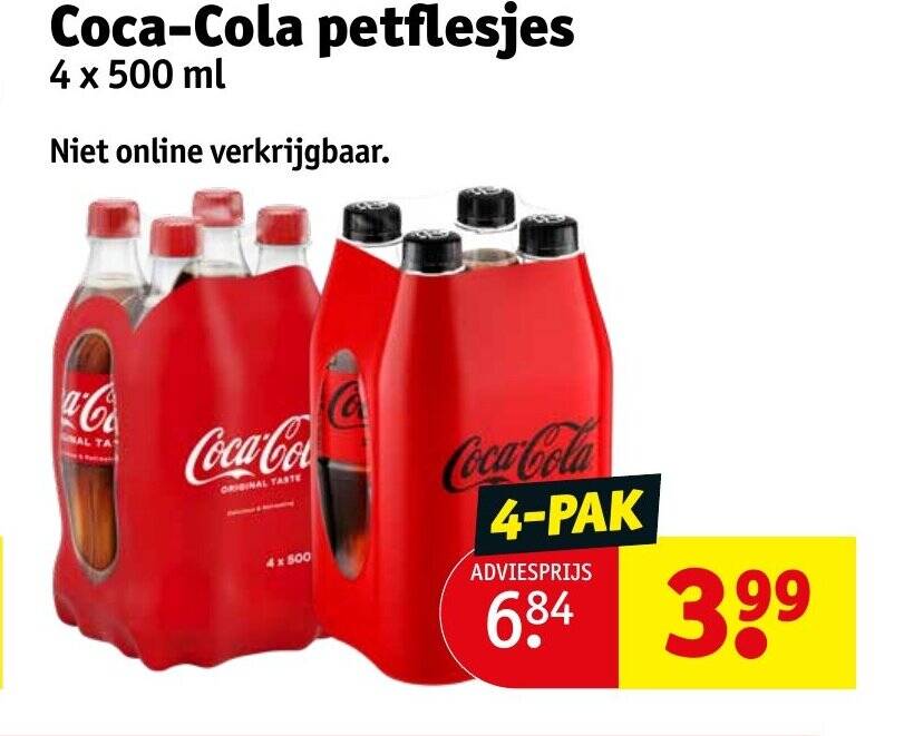 Coca Cola Petflesjes 4X500ML 4 X 500ML Aanbieding Bij Kruidvat