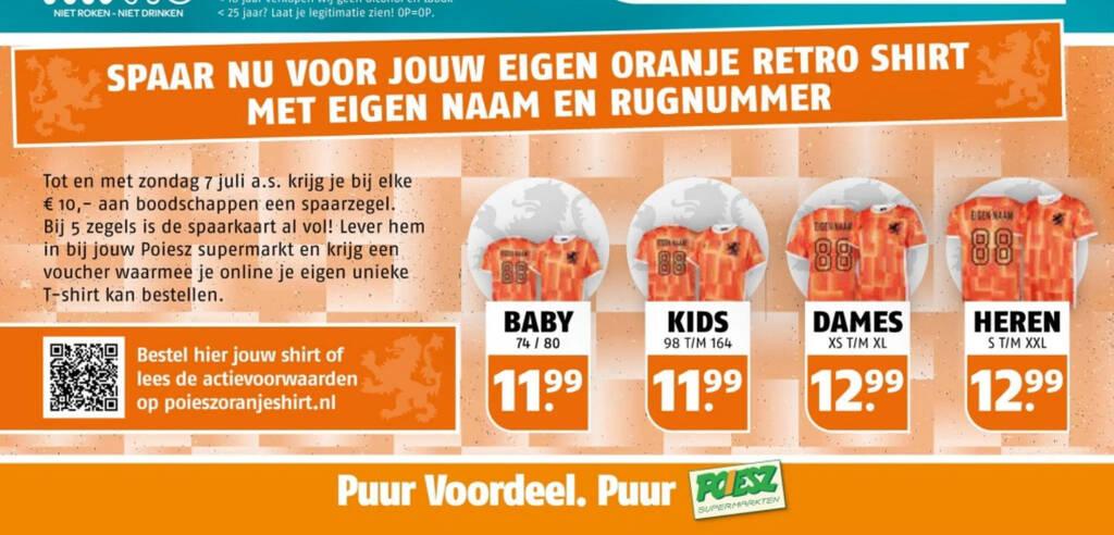 SPAAR NU VOOR JOUW EIGEN ORANJE RETRO SHIRT MET EIGEN NAAM EN RUGNUMMER