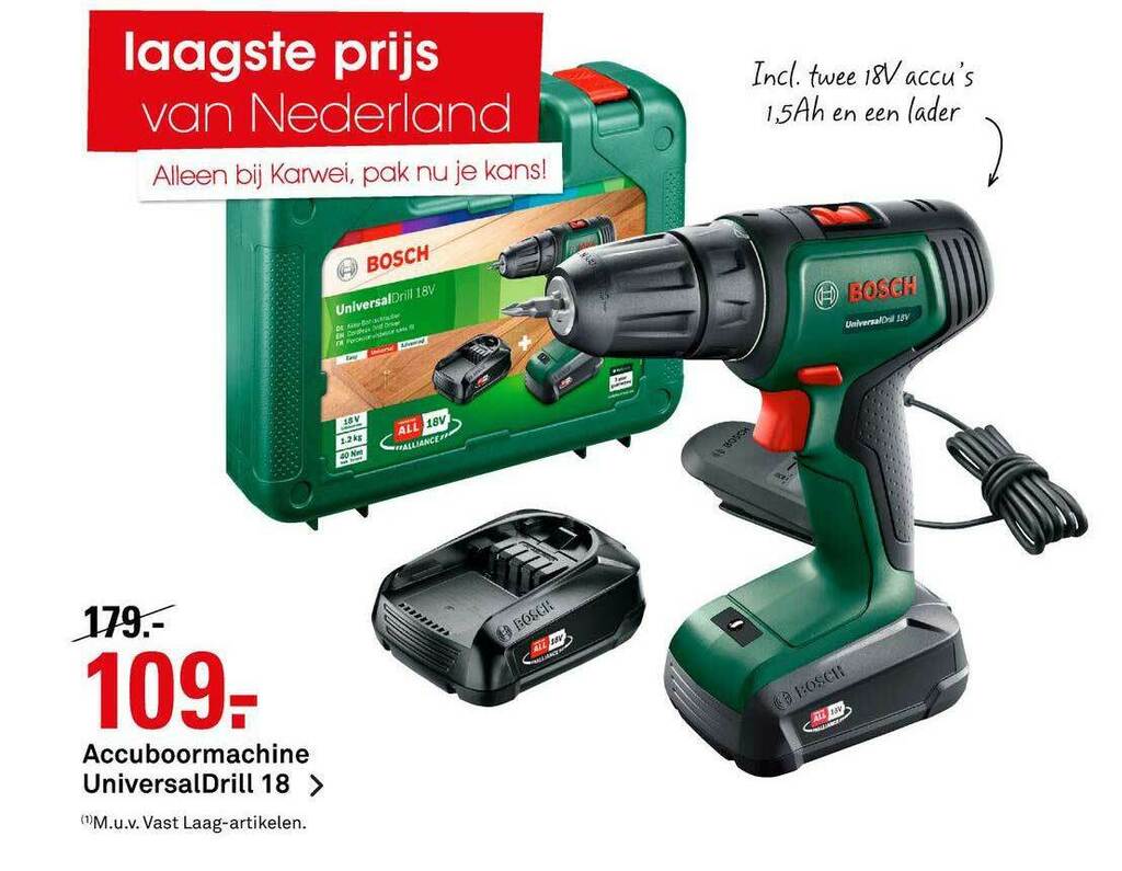 Bosch Accuboormachine Universaldrill Aanbieding Bij Karwei