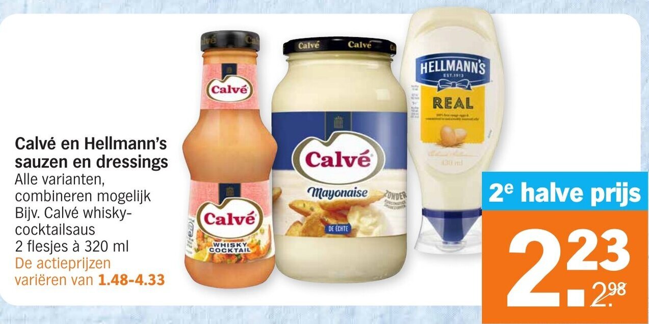 Calve En Hellmann S Sauzen En Dressings Ml Aanbieding Bij Albert