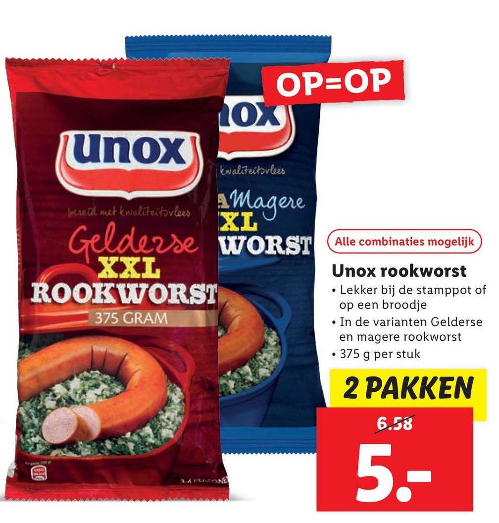 Unox Rookworst Aanbieding Bij Lidl