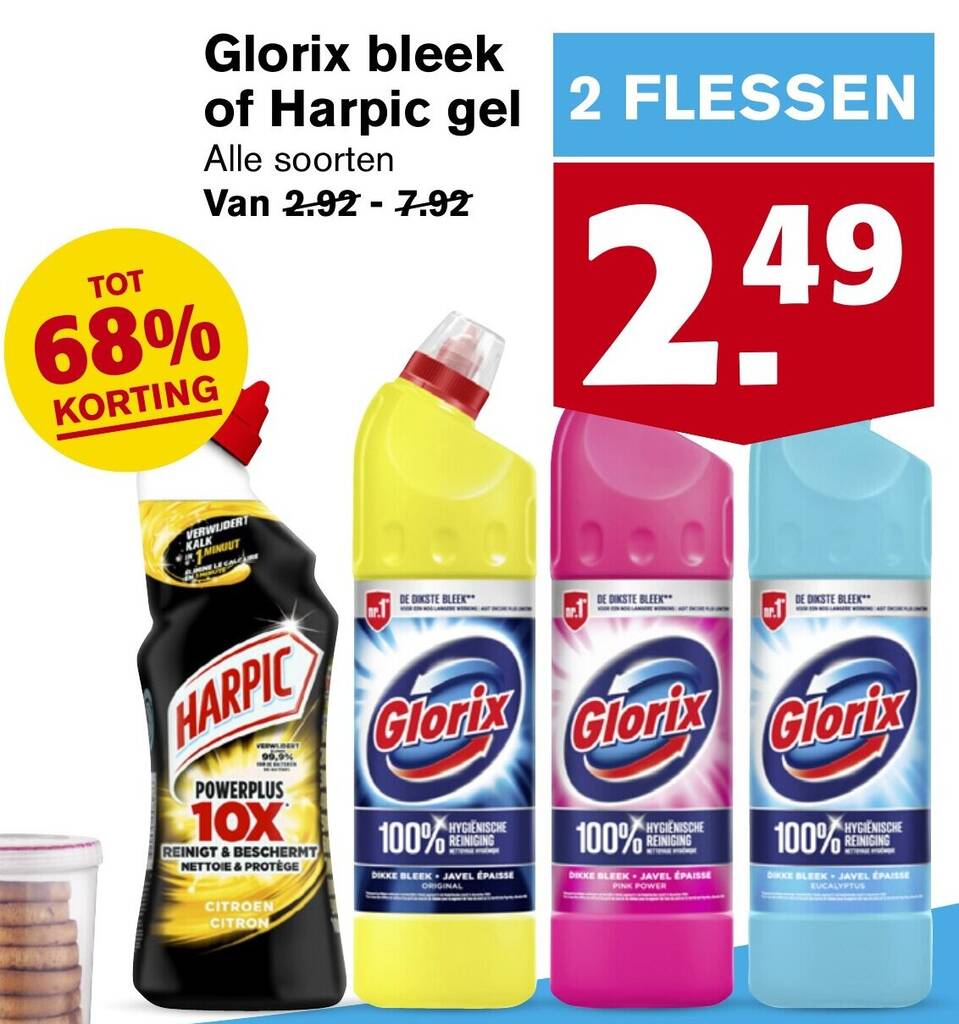 Glorix Bleek Of Harpic Gel Aanbieding Bij Hoogvliet