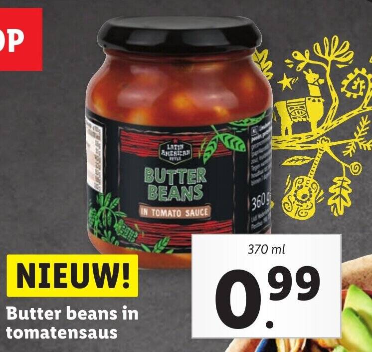 Butter Beans In Tomatensaus 370 Ml Aanbieding Bij Lidl