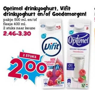 Optimel Drinkyoghurt Vifit Drinkyoghurt En Of Goedemorgen Aanbieding