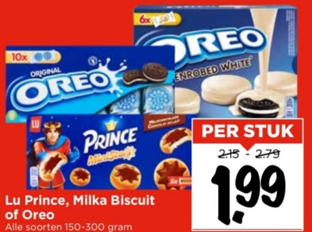 Lu Prince Milka Biscuit Of Oreo Aanbieding Bij Vomar Voordeelmarkt