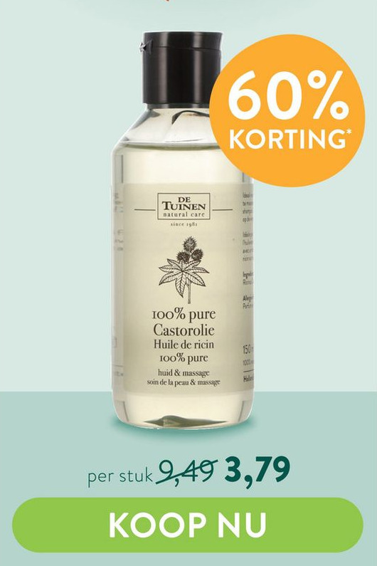 100 Pure Castorolie Aanbieding Bij Holland Barrett