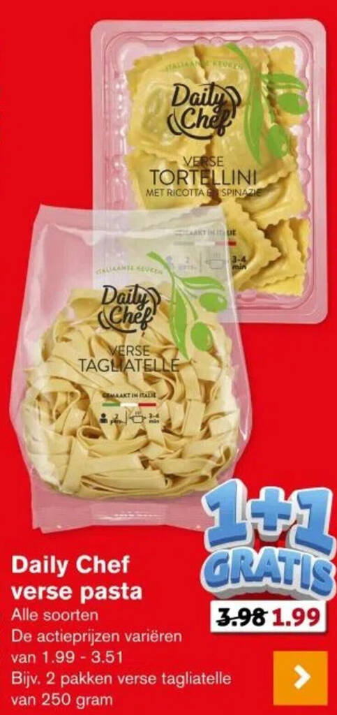 Daily Chef Verse Pasta G Aanbieding Bij Hoogvliet