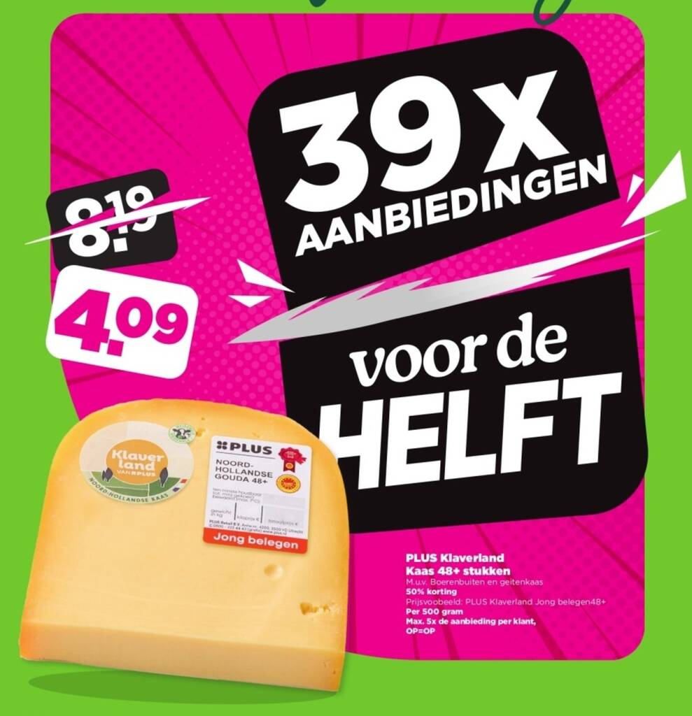 Plus Klaverland Kaas Stukken Gram Aanbieding Bij Plus