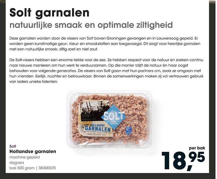 Salt Hollandse Garnalen 500 Gram Aanbieding Bij HANOS