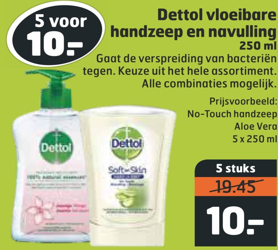 Dettol Vloeibare Handzeep En Navulling Ml Aanbieding Bij Trekpleister