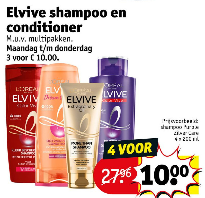 Elvive Shamp En Conditioner Aanbieding Bij Kruidvat