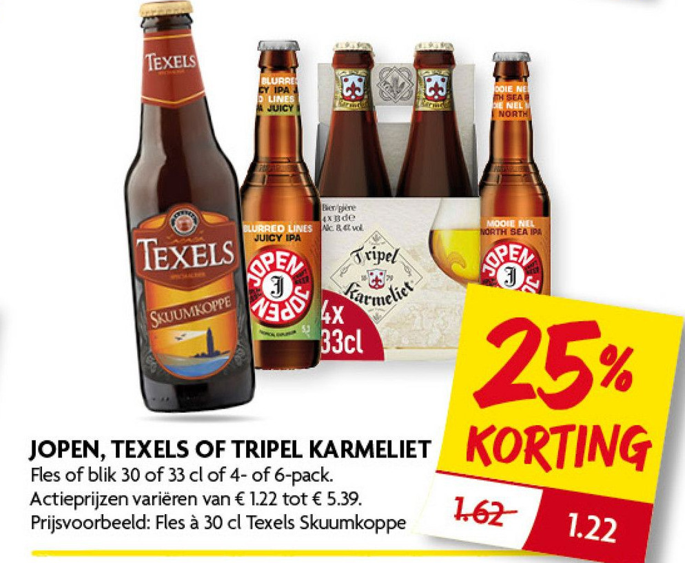 JOPEN TEXELS OF TRIPEL KARMELIET Aanbieding Bij Dekamarkt