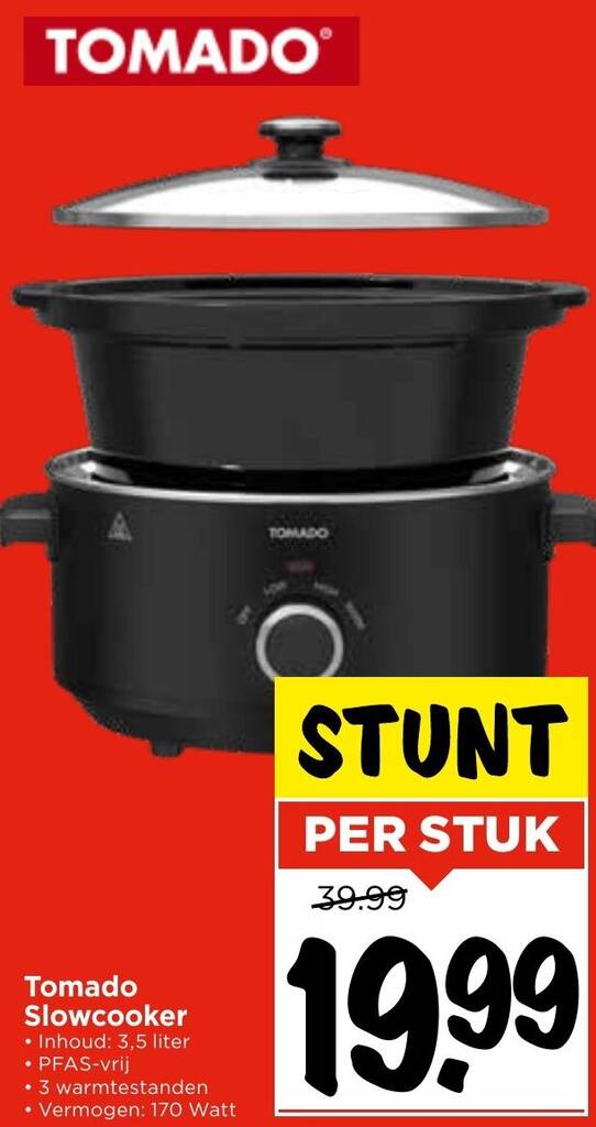 Tomado Slowcooker Liter Aanbieding Bij Vomar Voordeelmarkt