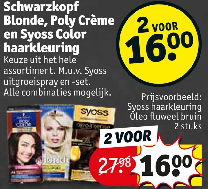 Schwarzkopf Blonde Poly Creme En Syoss Color Haarkleuring Aanbieding