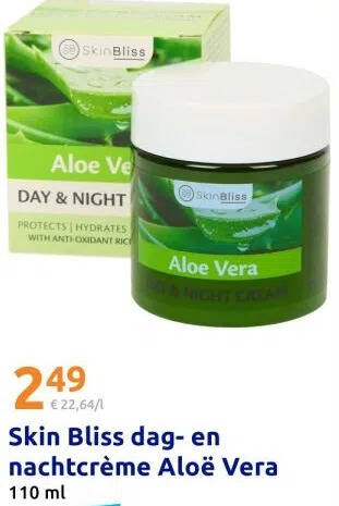 Skin Bliss dag en nachtcrème Aloë Vera aanbieding bij Action