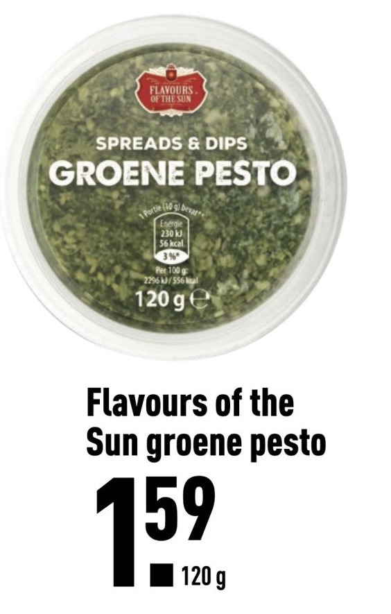 Flavours Of The Sun Groene Pesto Aanbieding Bij Aldi