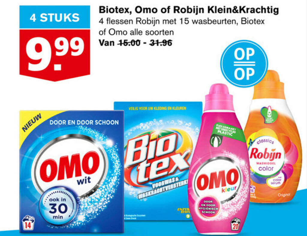 Biotex Omo Of Robijn Klein Krachtig Aanbieding Bij Hoogvliet