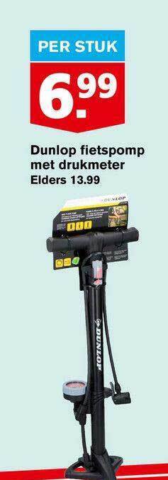 Dunlop Fietspomp Met Drukmeter Aanbieding Bij Hoogvliet