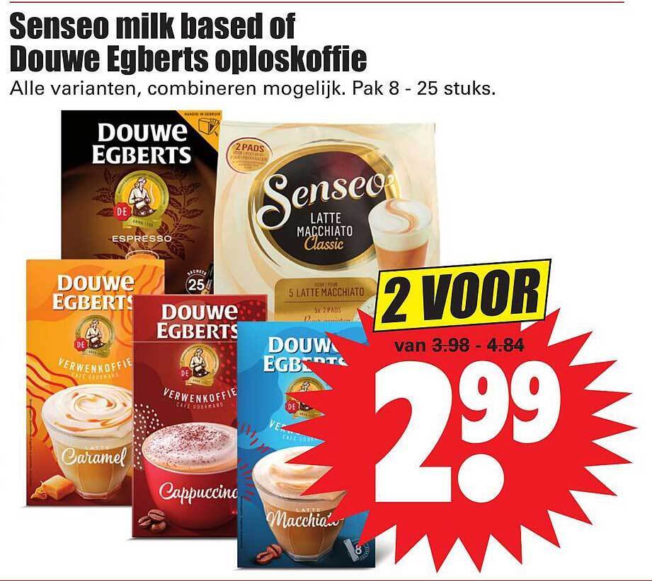 Senseo Milk Based Of Douwe Egberts Oploskoffie Aanbieding Bij Dirk