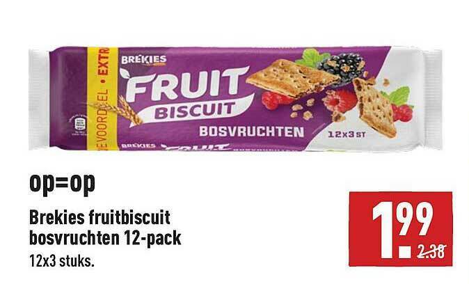 Brekies Fruitbiscuit Bosvruchten Pack Aanbieding Bij Aldi