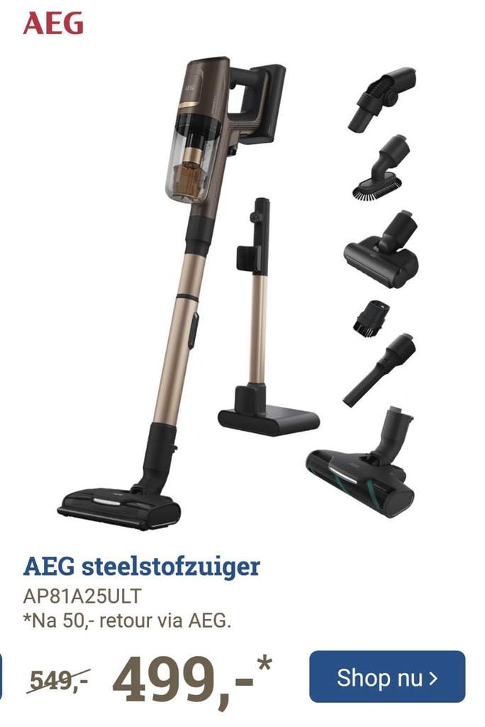 Aeg Steelstofzuiger Aanbieding Bij Bcc