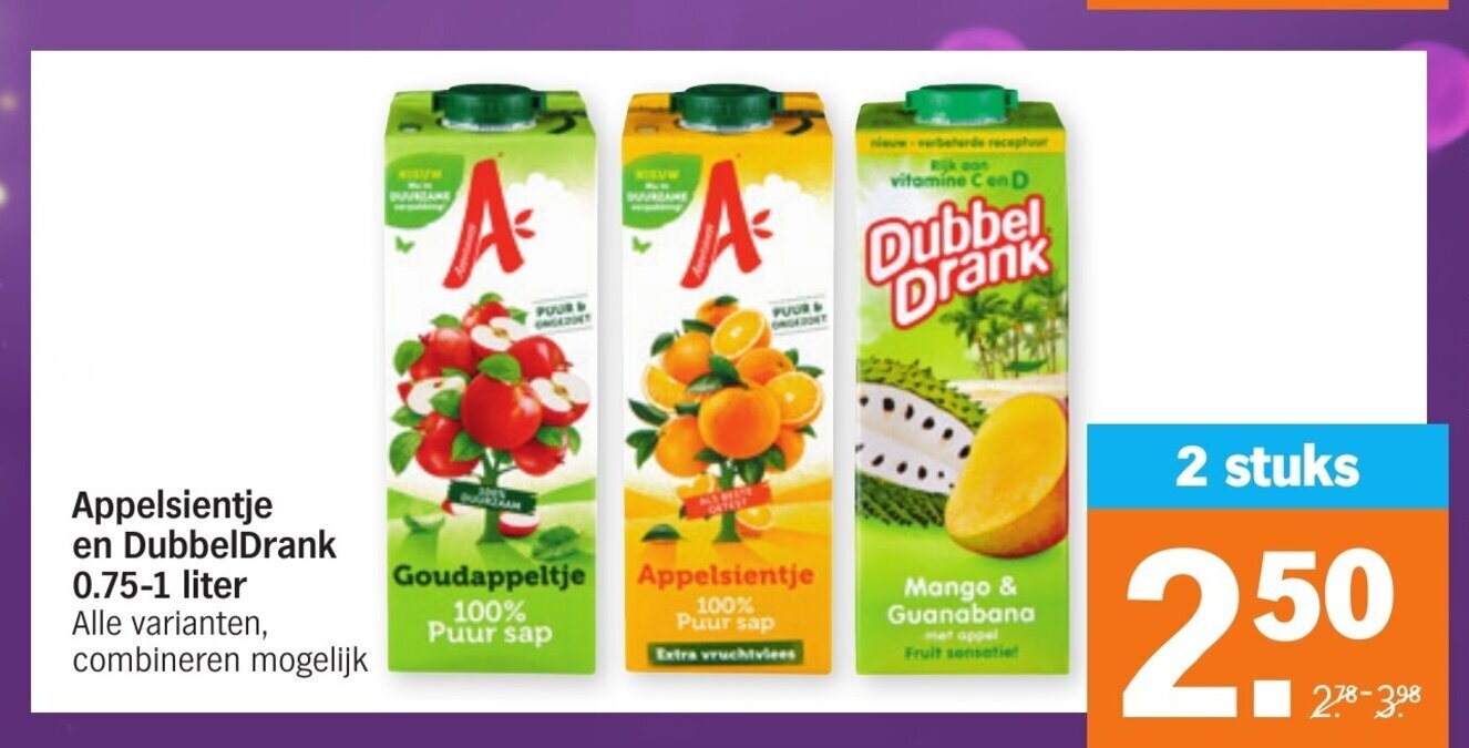 Appelsientje En Dubbeldrank Aanbieding Bij Albert Heijn