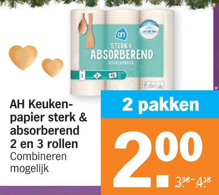 Ah Keuken Papier Sterk Absorberend En Rollen Aanbieding Bij