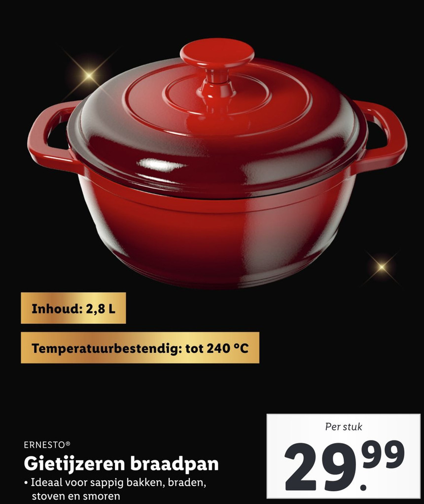 Ernesto Gietijzeren Braadpan Aanbieding Bij Lidl