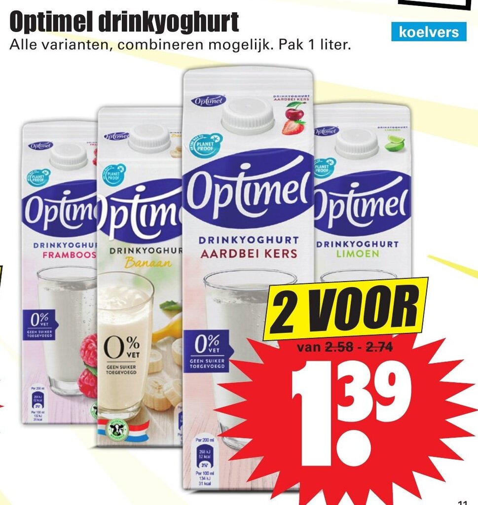 Optimel Drinkyoghurt Liter Aanbieding Bij Dirk