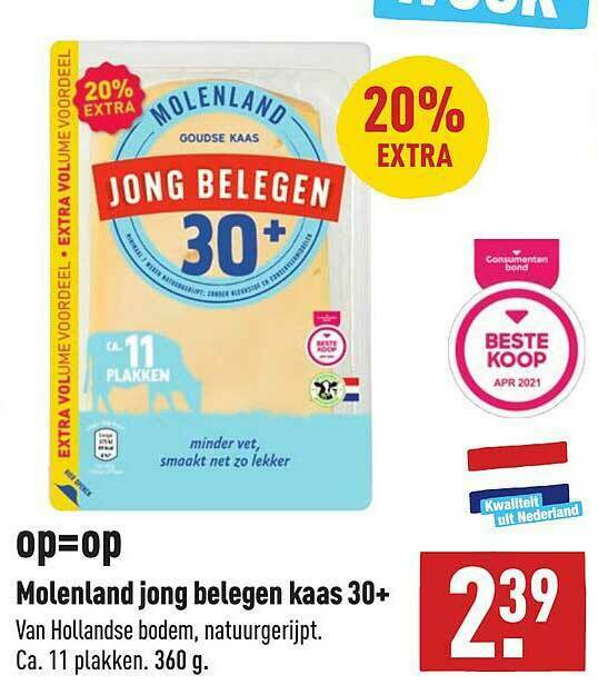 Molenland Jong Belegen Kaas 30 Aanbieding Bij ALDI