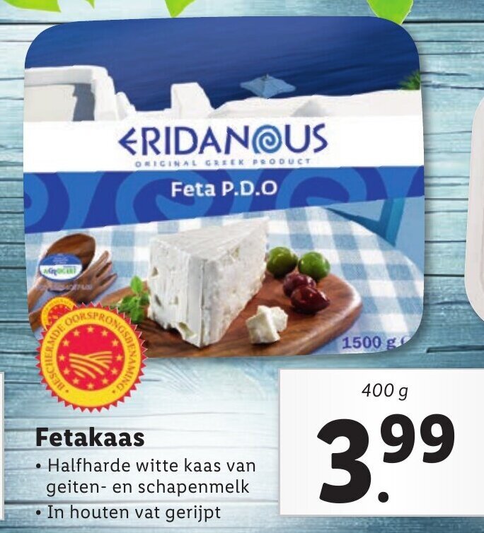 Eridanous Feta Kaas 400g Aanbieding Bij Lidl